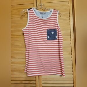 Michelle Mae Stars and Stripes Tank Women's Size Medium NEW Red White Blue USA